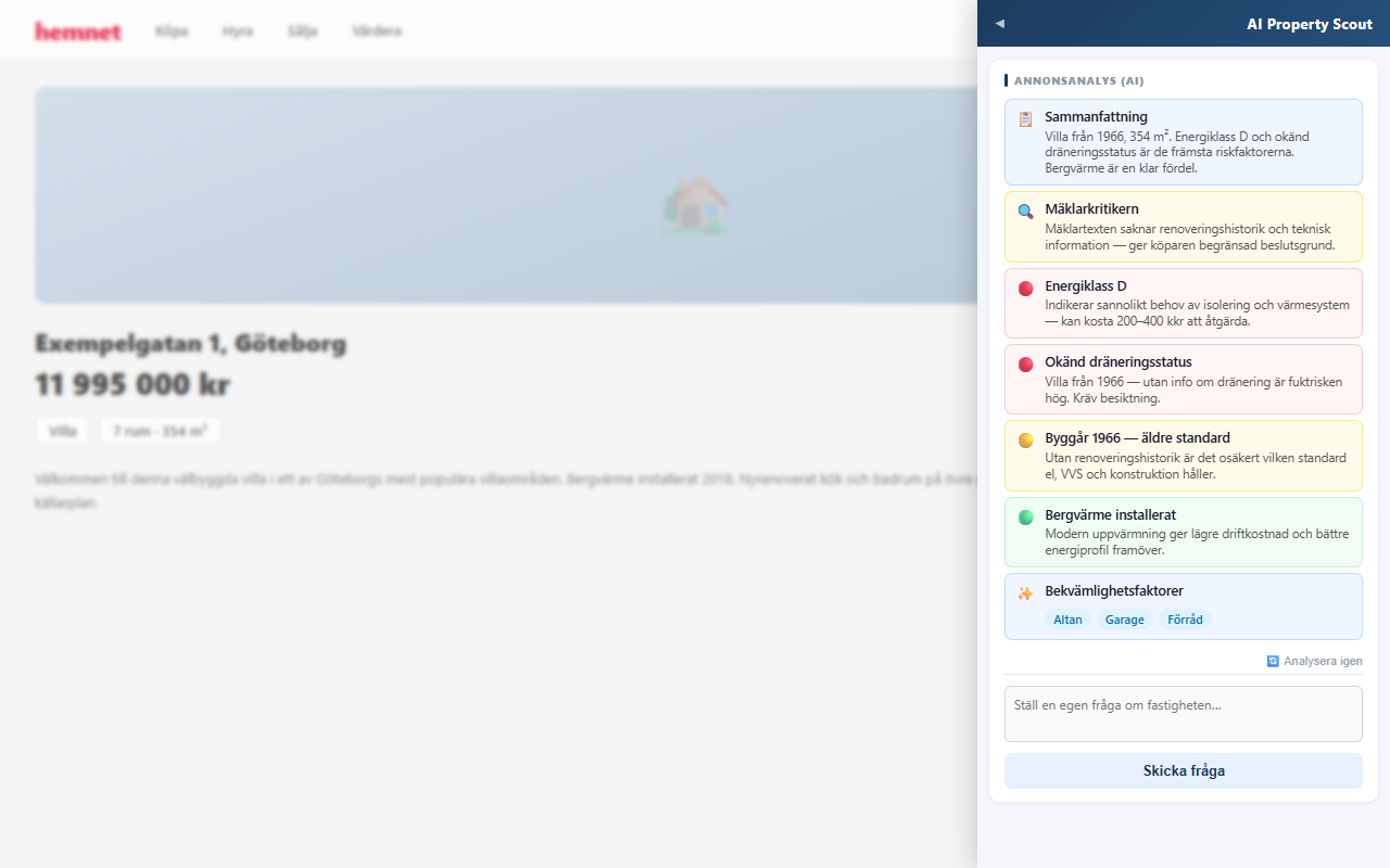 AI-analys av mäklartext